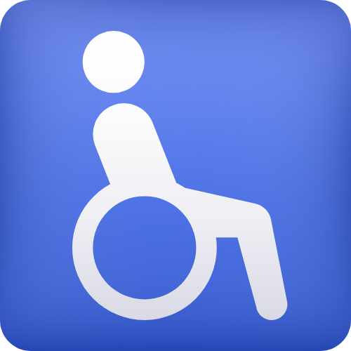 Ein Schild mit einem Rollstuhl